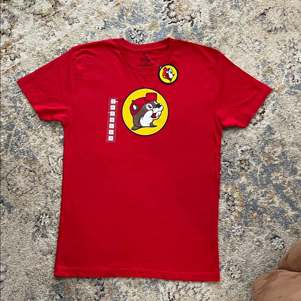 Buckees Red Graphic T-Shirt with Cartoon Logo